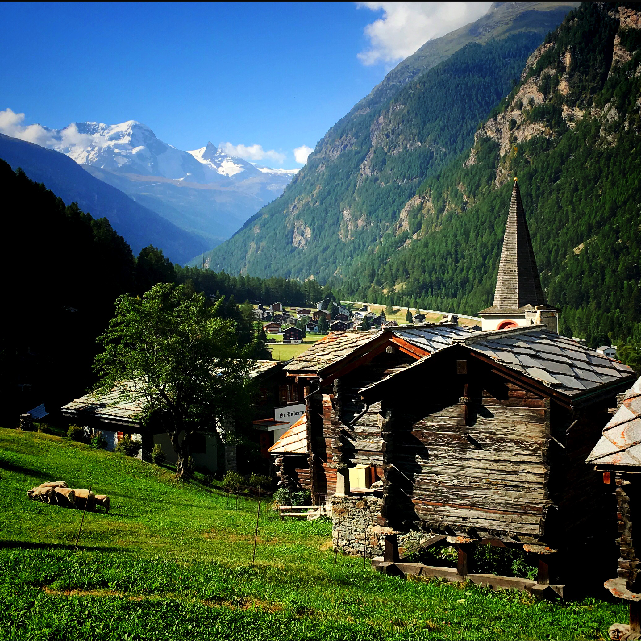 Charming Swiss farm houses on the high route