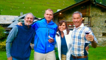 Guides and clients celebrating a great day in the mountains