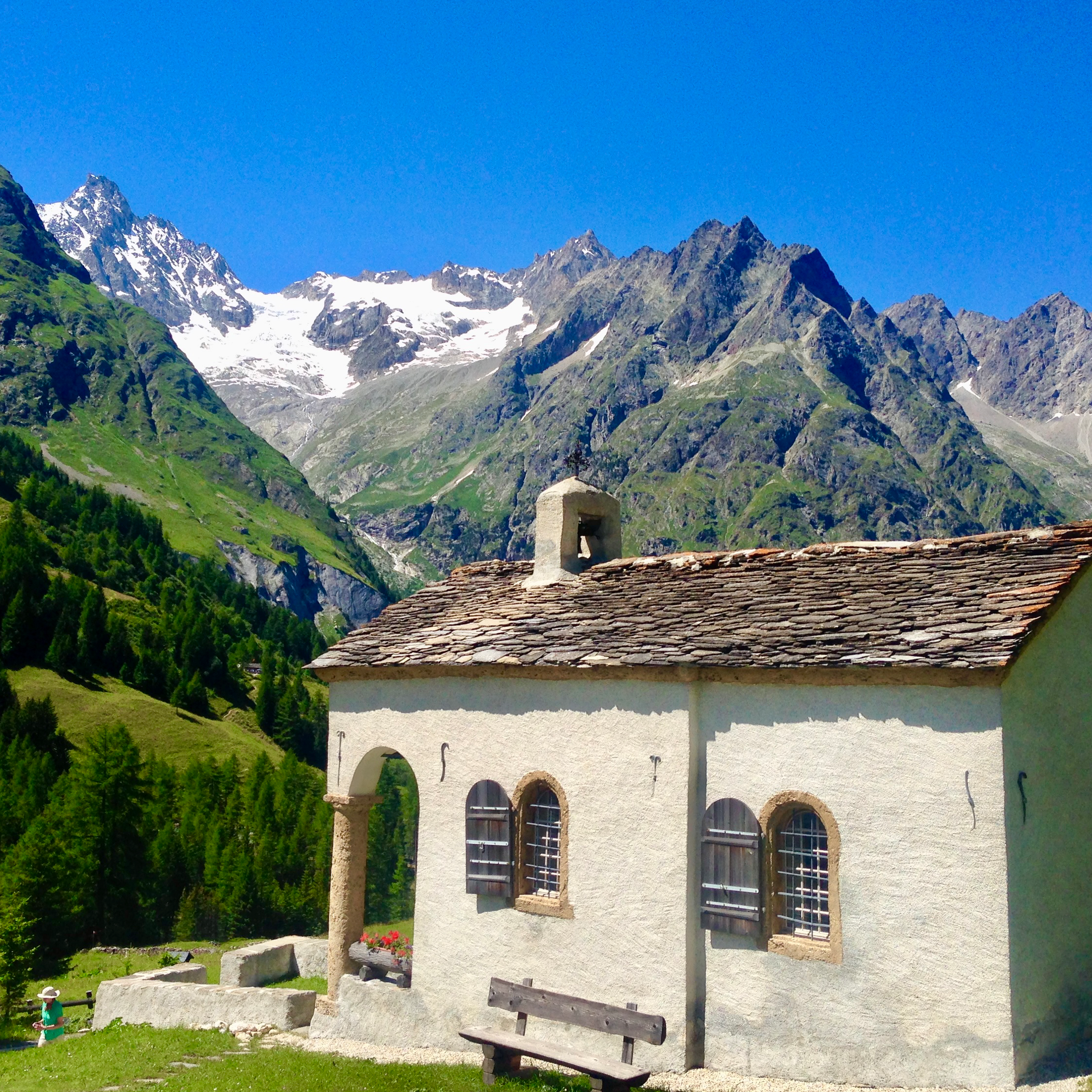 Chapel above the Swiss Val Ferret on the TMB Chapel above the Swiss Val Ferret on the TMB