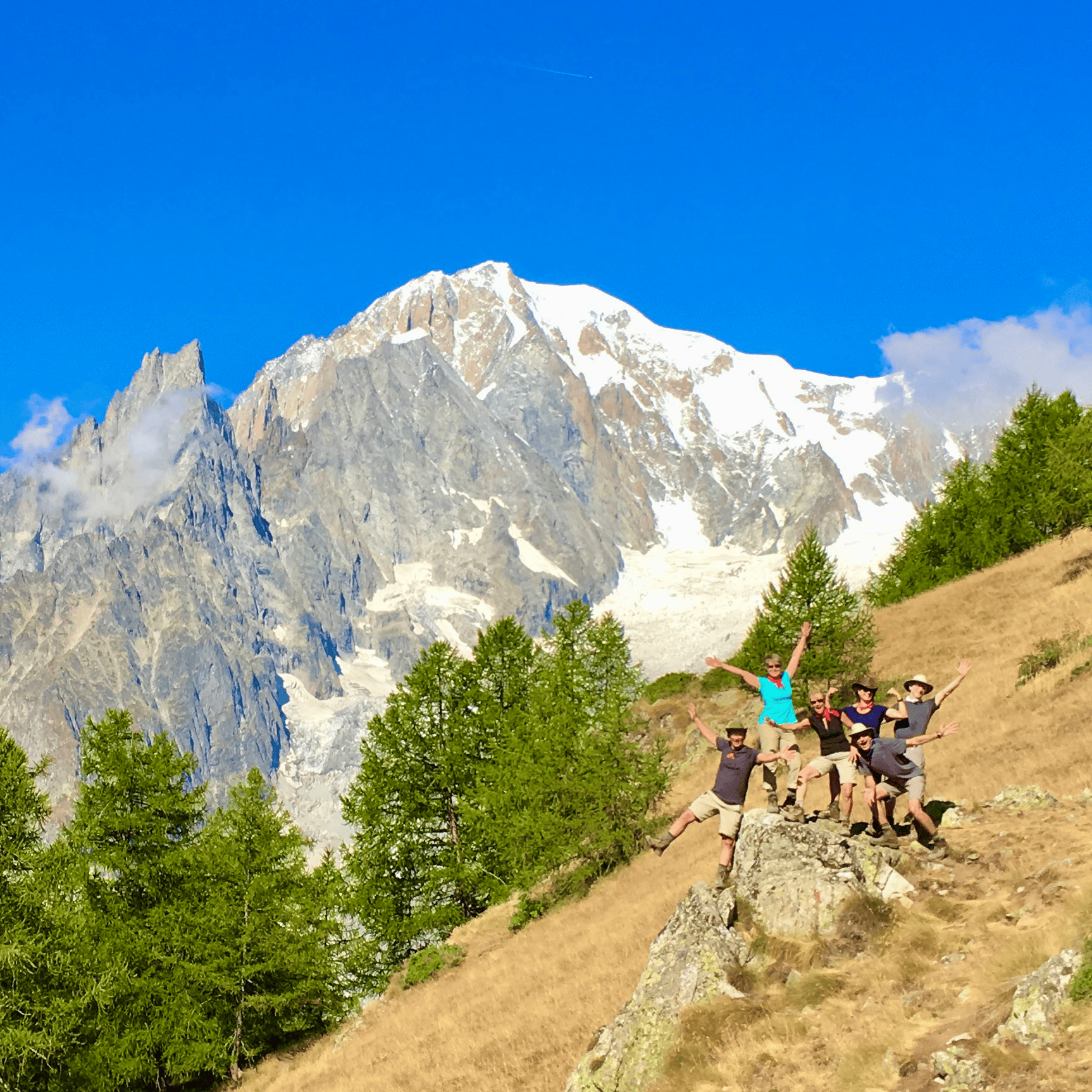 Guided group on the Tour du Mont Blanc Guided group on the Tour du Mont Blanc