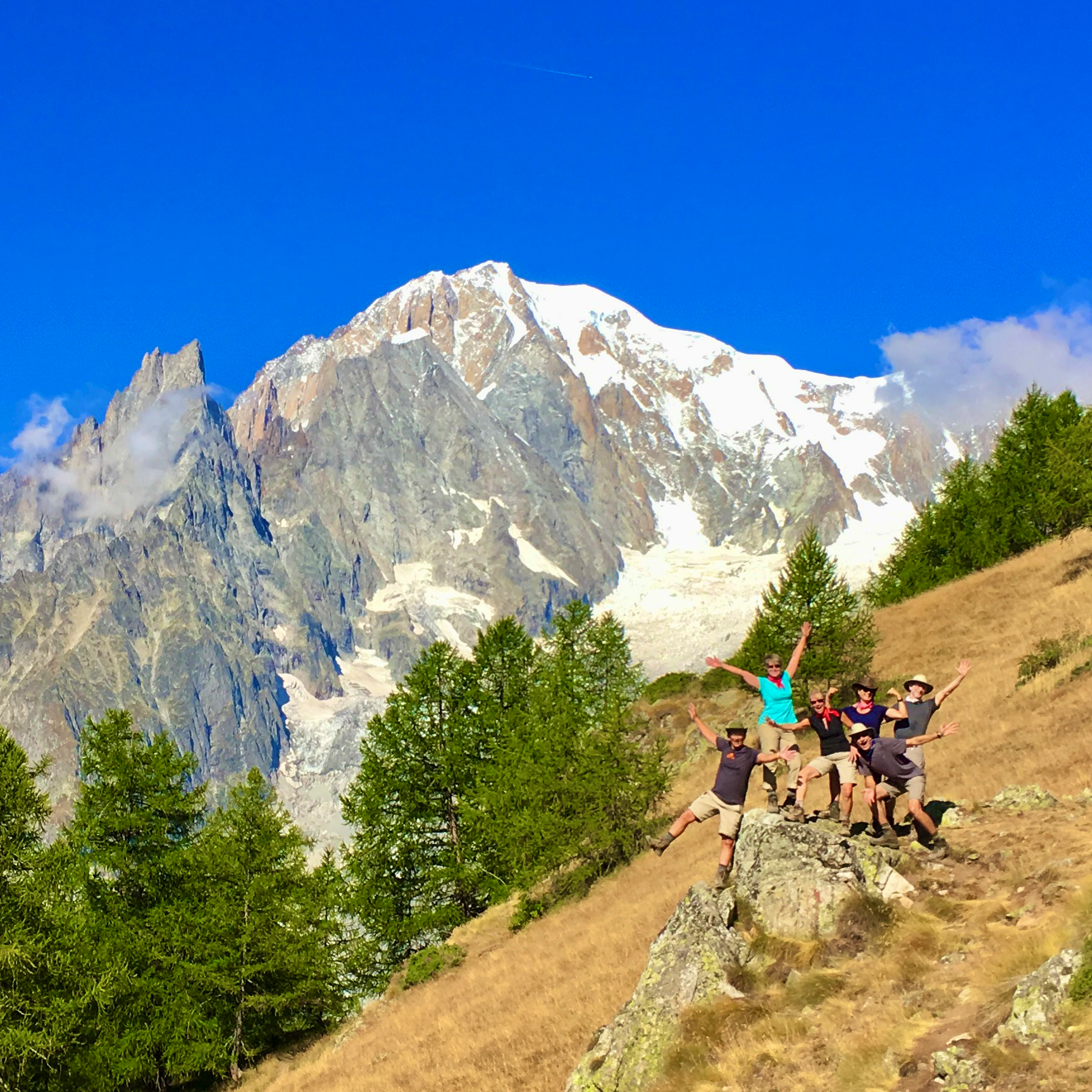 Guided group on the Tour du Mont Blanc